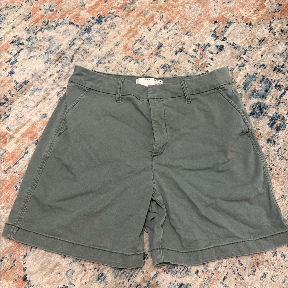 Anne Klein Men's Olive Green Flat Front Shorts